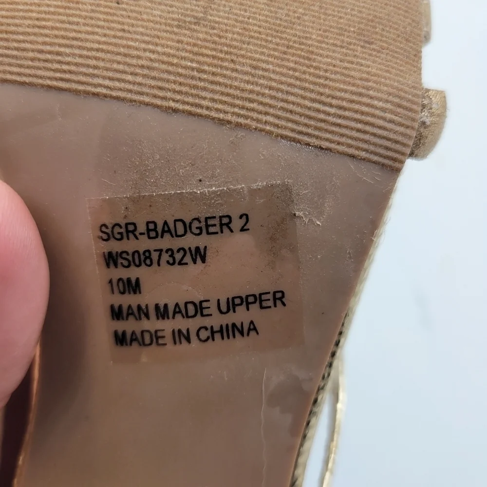 Sugar Gold Badger 2 Strappy Block Heels Sz 10